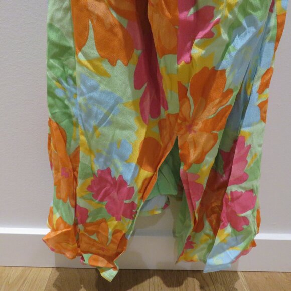 SABO SKIRT Adelina Midi Dress in Bright Floral Cut Out Feminine Smocked Flowy XS - Picture 12 of 14